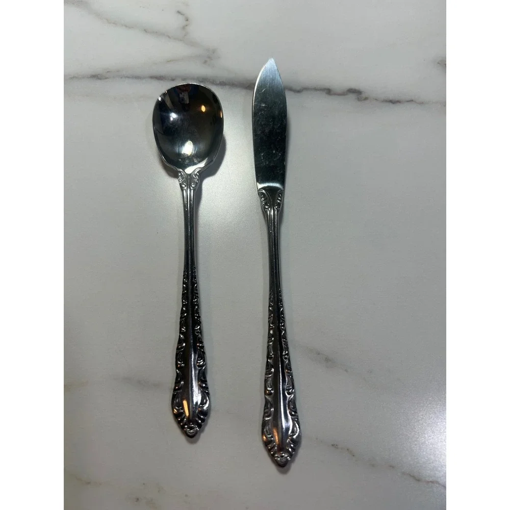 National Stainless Wildwood Flatware‎ Soup Spoon and Butter Spreader Set Japan